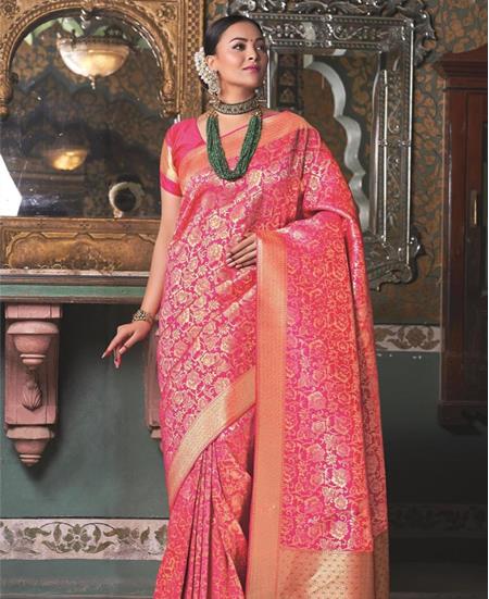 Picture of Sightly Rani Pink Silk Saree