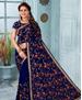 Picture of Superb Navy Blue Georgette Saree