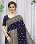 Picture of Appealing Navy Blue Silk Saree