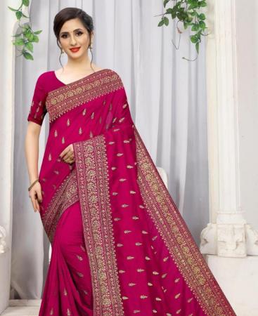 Picture of Elegant Rani Pink Silk Saree