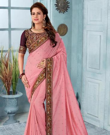 Picture of Superb Pink Silk Saree