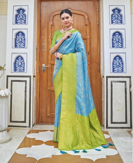 Picture of Admirable Sky Blue Silk Saree