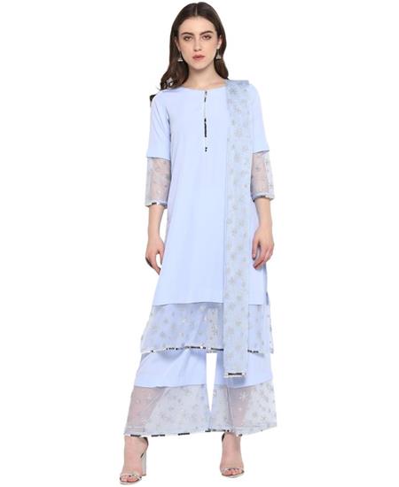 Picture of Fine Baby Blue Readymade Salwar Kameez