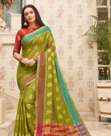 Picture of Good Looking Olive Casual Saree