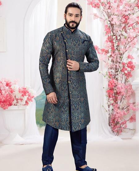 Picture of Enticing Navy Blue Indo Western