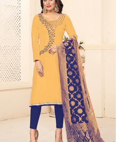 Picture of Radiant Yellow Cotton Salwar Kameez