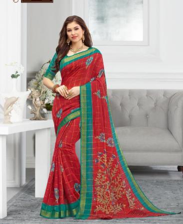 Picture of Enticing Red Casual Saree