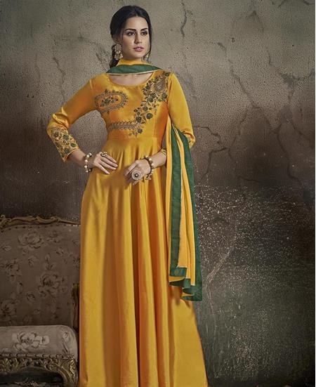 Picture of Lovely Yellow Readymade Gown
