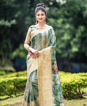 Picture of Nice Teal Green Casual Saree