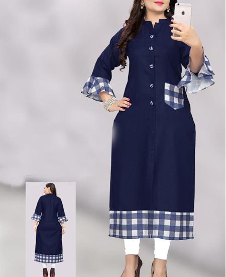 Picture of Comely Navy Blue Kurtis & Tunic