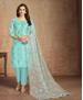 Picture of Beautiful Turquoise Blue Cotton Salwar Kameez