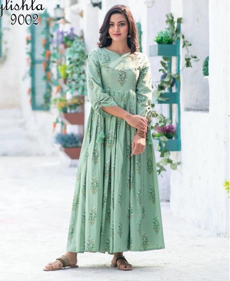 Picture of Resplendent Moss Green Readymade Gown