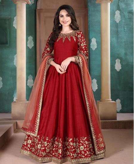 Picture of Stunning Red Anarkali Salwar Kameez