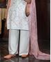 Picture of Stunning White Straight Cut Salwar Kameez