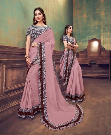 Picture of Excellent Onion Pink Fashion Saree