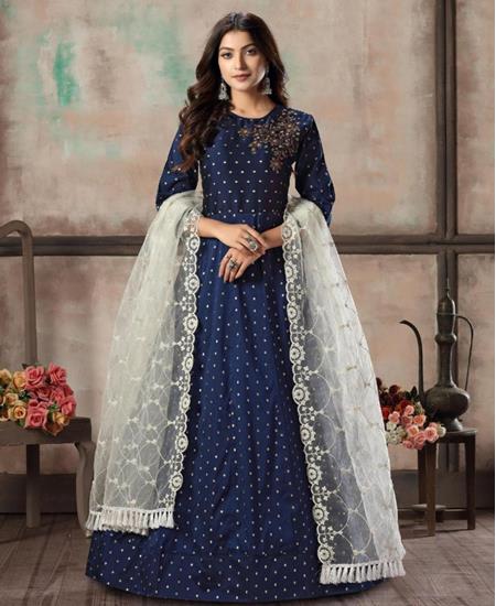 Picture of Ideal Navy Blue Readymade Gown