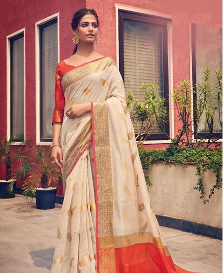 Picture of Enticing Off White Casual Saree