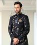 Picture of Appealing Navy Blue- Foil Print Sherwani