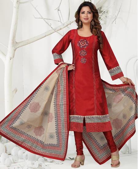 Picture of Alluring Red Readymade Salwar Kameez