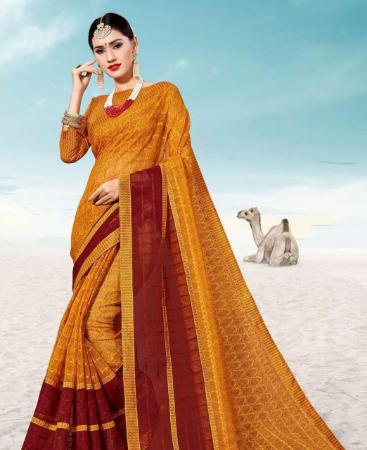 Picture of Ideal Musturd Yellow Casual Saree