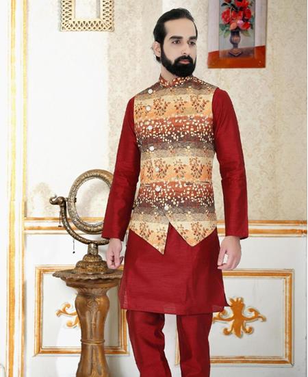 Picture of Shapely Red Kurtas