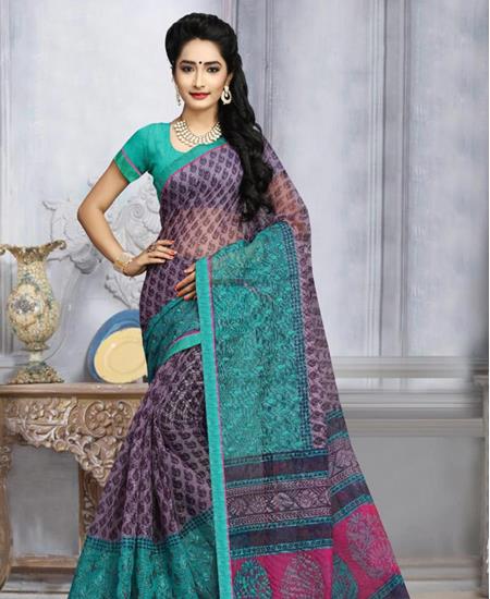 Picture of Beauteous Blue & Turquoise Casual Saree