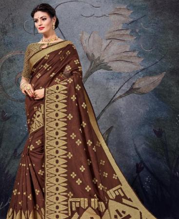 Picture of Bewitching Brown Casual Saree