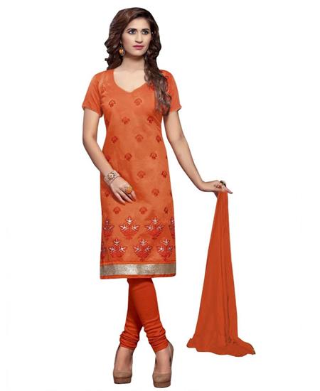 Picture of Beautiful Orange Cotton Salwar Kameez