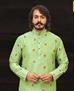 Picture of Well Formed Light Perrot Green Kurtas