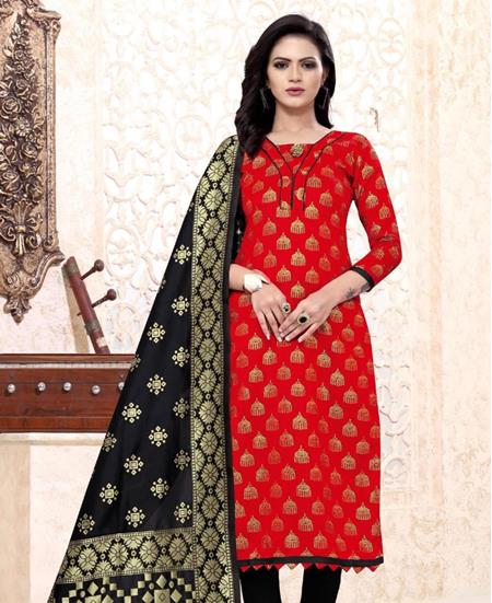 Picture of Graceful Red Straight Cut Salwar Kameez