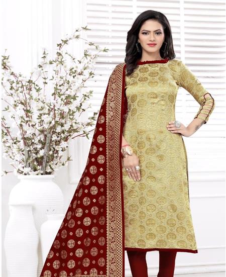 Picture of Sightly Beige Straight Cut Salwar Kameez
