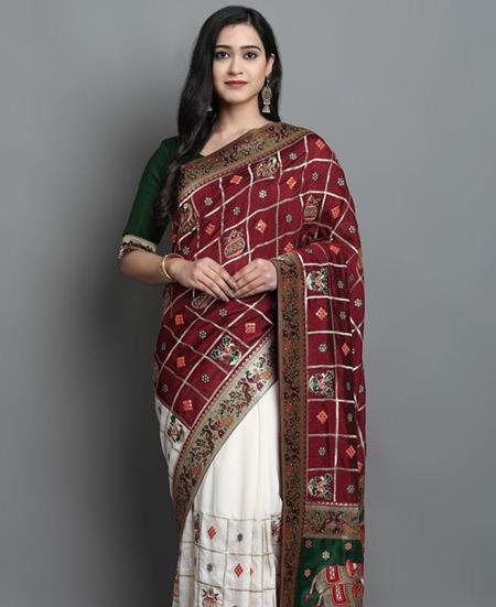 Picture of Ravishing Red Silk Saree