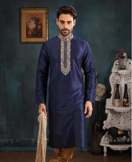 Picture of Well Formed Navy Blue Kurtas