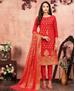Picture of Fine Red Straight Cut Salwar Kameez