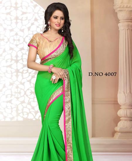 Picture of Statuesque Pakistani Green Casual Saree