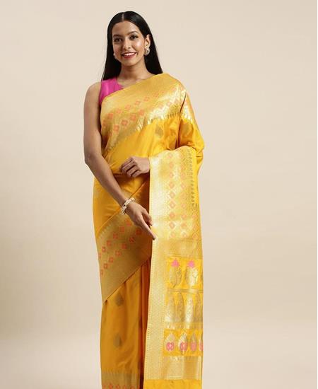 Picture of Bewitching Golden Casual Saree