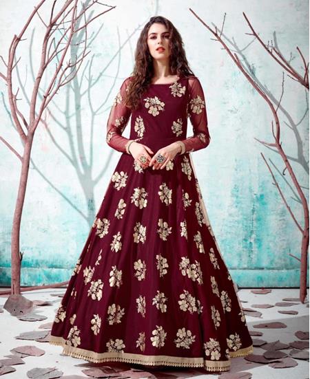 Picture of Elegant Maroon Party Wear Gown