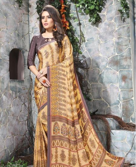 Picture of Comely Fawn Casual Saree