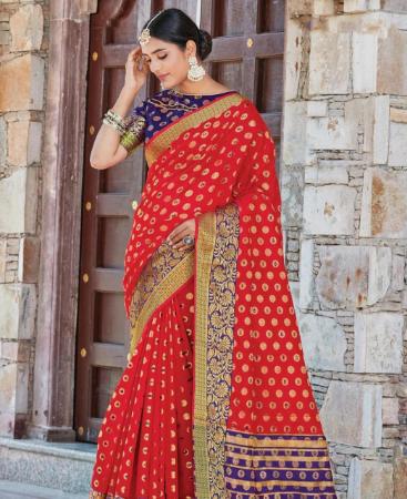 Picture of Superb Red Casual Saree