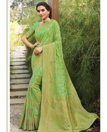 Picture of Ideal Light Green Silk Saree