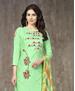 Picture of Exquisite Green Cotton Salwar Kameez