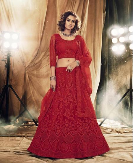 Picture of Shapely Red Lehenga Choli