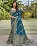 Picture of Bewitching Blue+grey Silk Saree