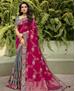 Picture of Delightful Pink+grey Silk Saree