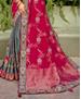 Picture of Delightful Pink+grey Silk Saree