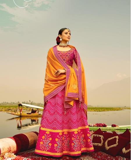 Picture of Elegant Pink Readymade Lehenga Choli