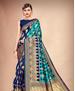 Picture of Shapely Rama & Navy Blue Casual Saree