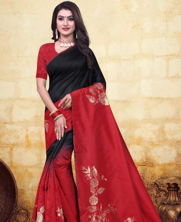 Picture of Nice Black/Red Casual Saree