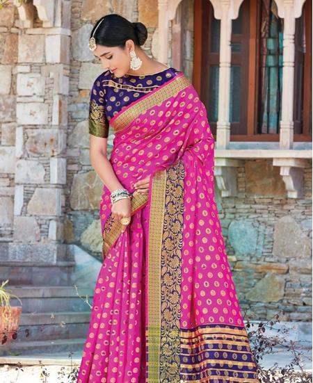 Picture of Pleasing Pink & Purple Casual Saree