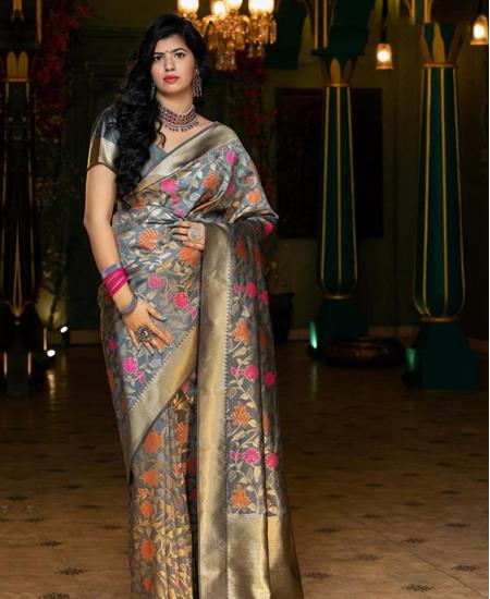 Picture of Radiant Grey Casual Saree
